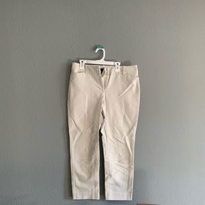ANN TAYLOR PETITE cream-colored pixie pants